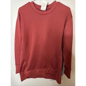 New Balance High Low Split Hem French Terry Tunic Length Sweatshirt Size Small